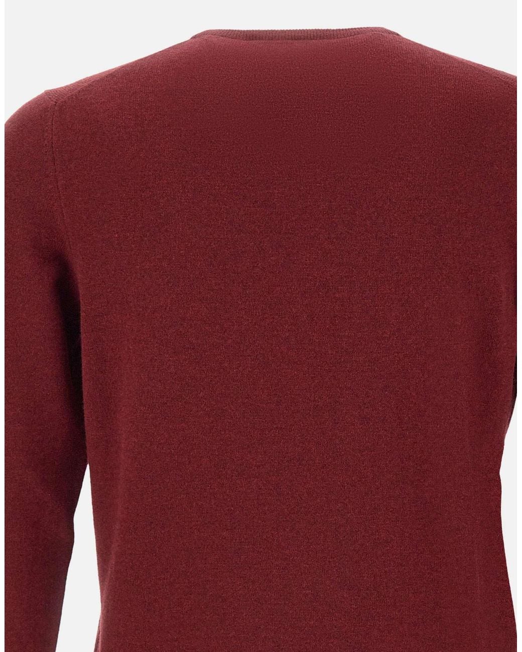 Gran Sasso Red Long Sleeved Crewneck Knitted Jumper for men