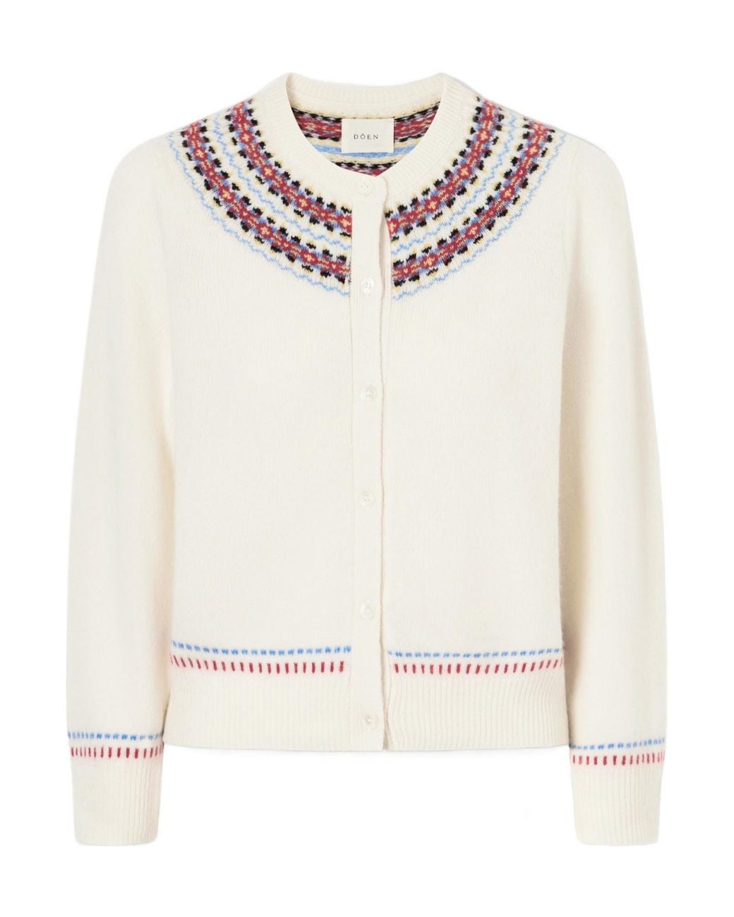 Doen White Embroidered Wool And Cashmere-Blend Cardigan