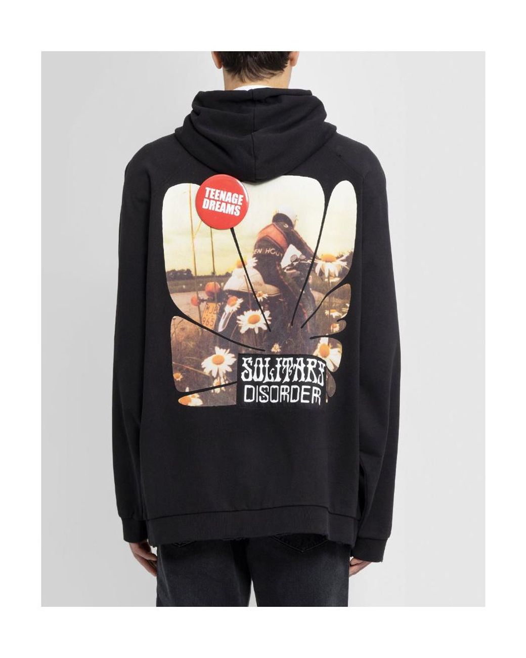 Raf Simons Teenage Dreams Zipped Hoodie in Black for Men | Lyst