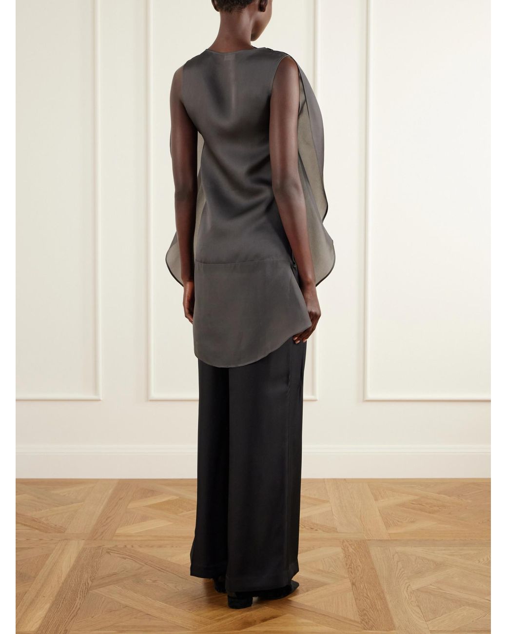 Ruohan Gray Sheer Lightweight Shirt