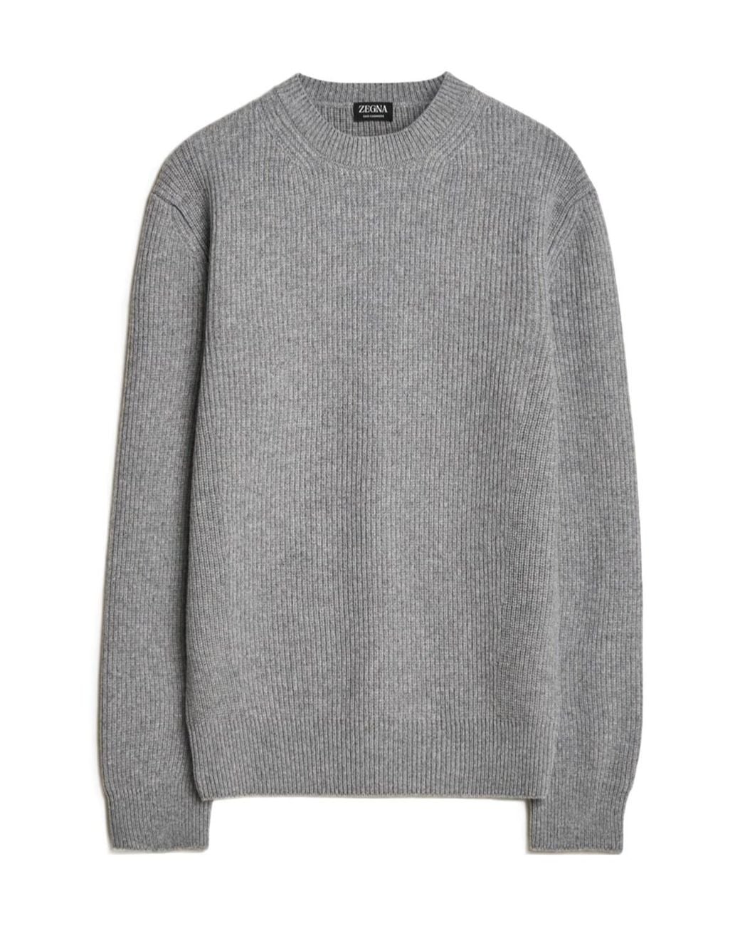 Zegna Gray Long-Sleeved Sweater for men