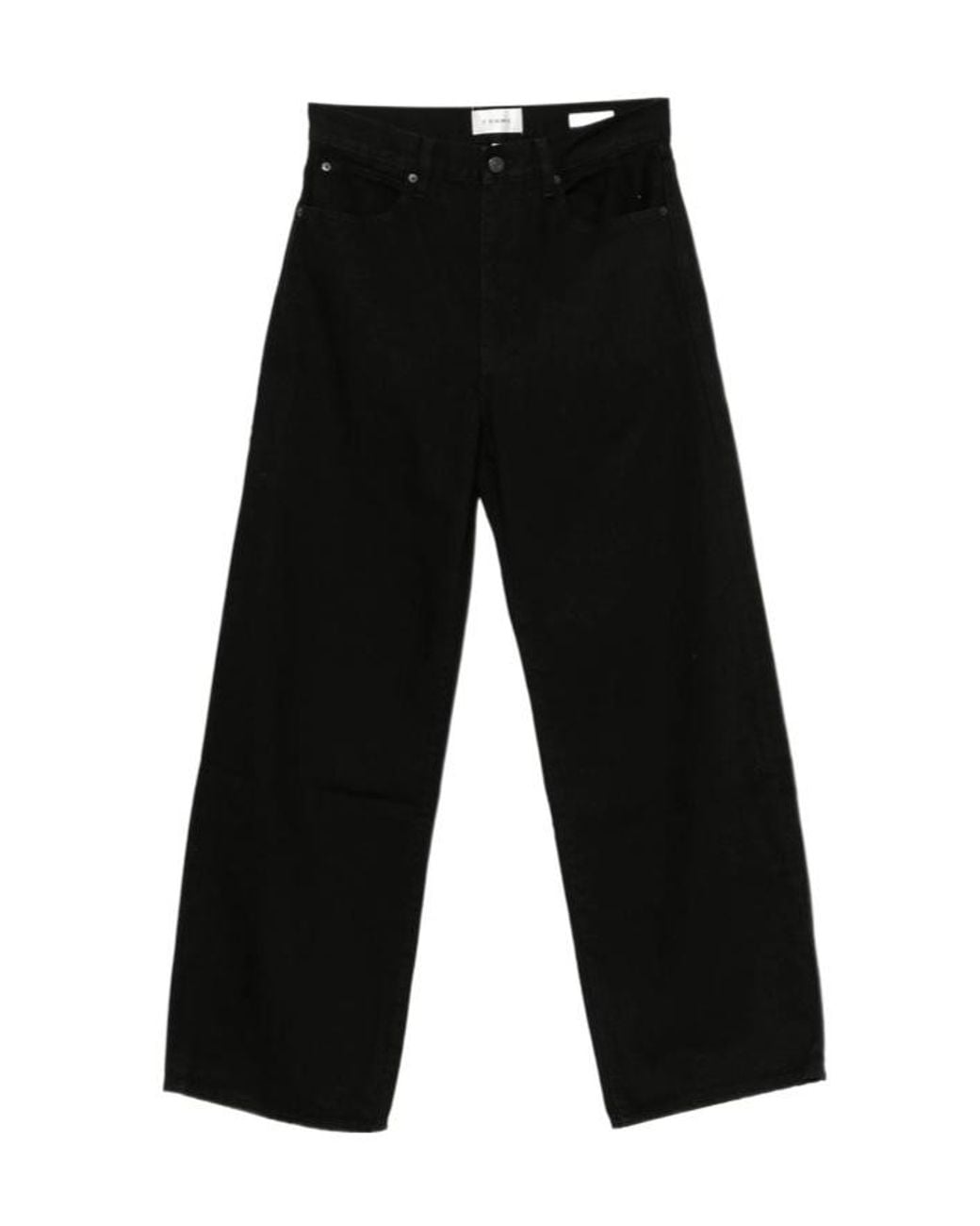 FRAME Black The Bow High-Rise Wide-Leg Jeans