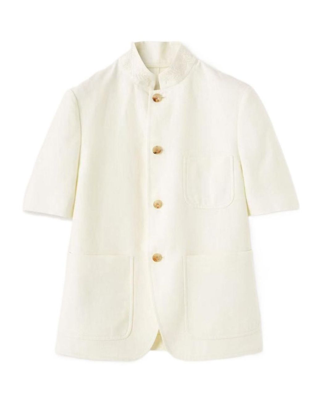 Loro Piana White Spagna Mini Short-Sleeve Jacket