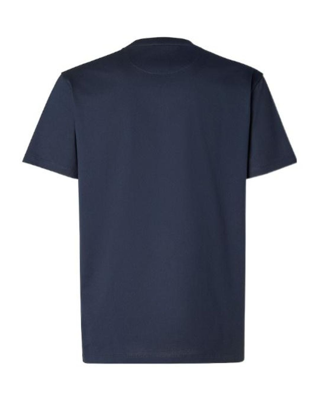Fendi Blue Logo Embroidered Crewneck T-Shirt for men