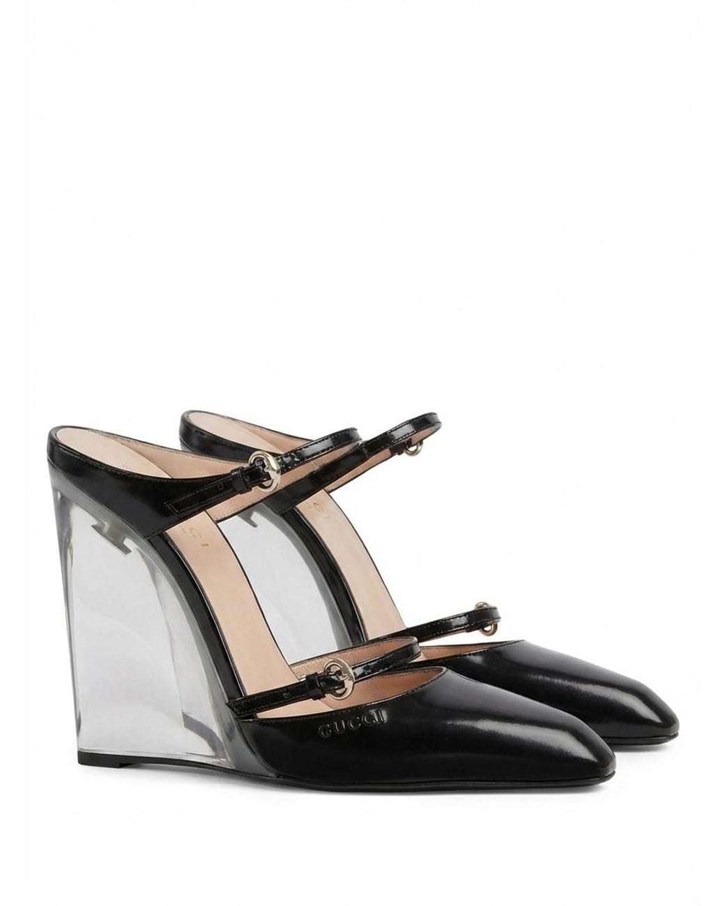 Gucci Wedge Mules in Black | Lyst