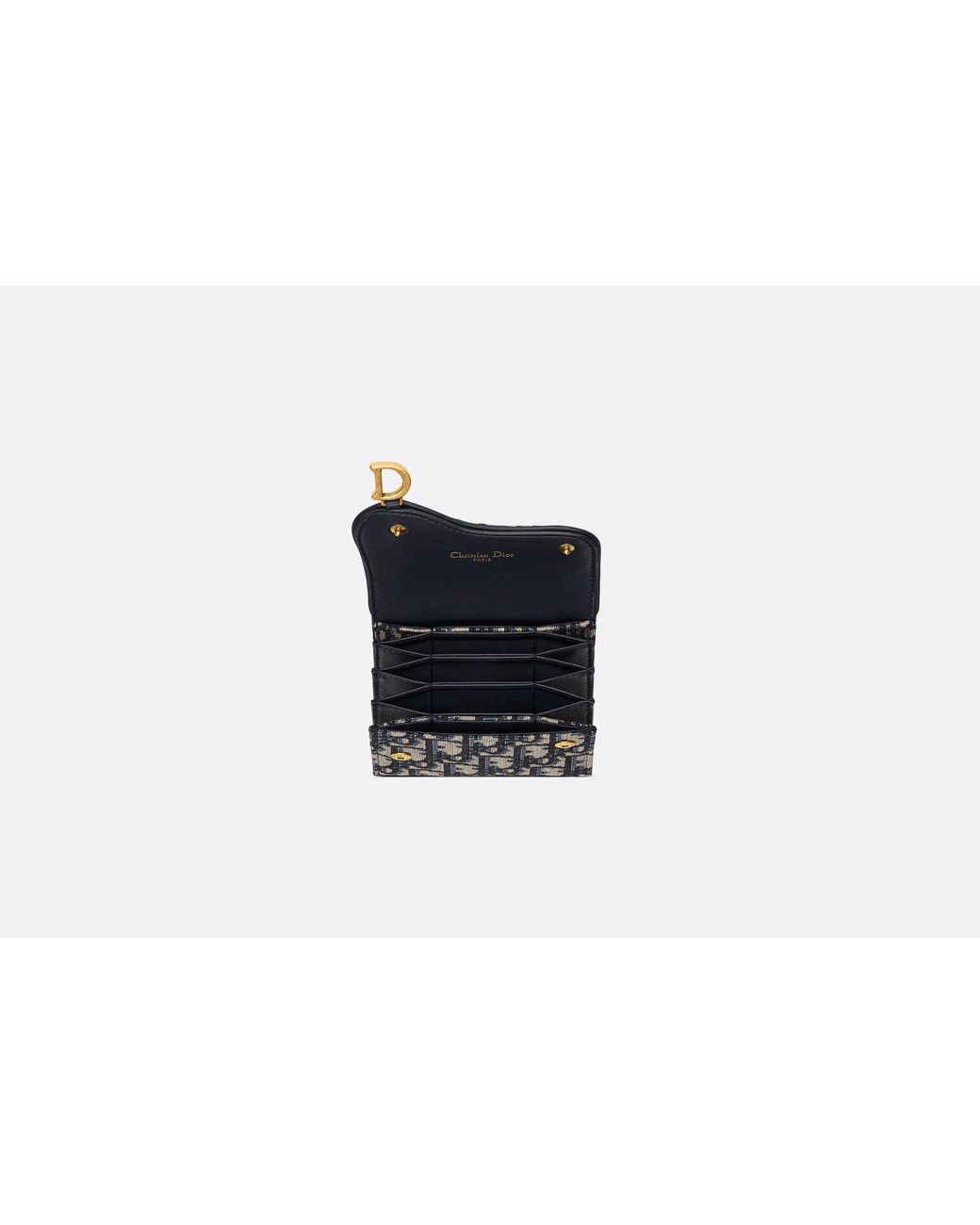 Dior Black Saddle Jasmine Gusset Card Holder