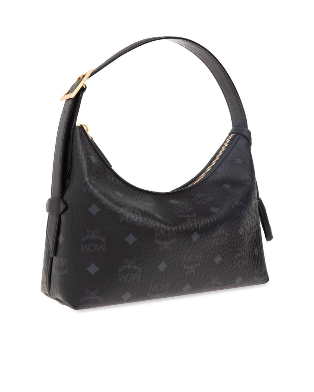 MCM Black Aren Small Hobo Shoulder Bag