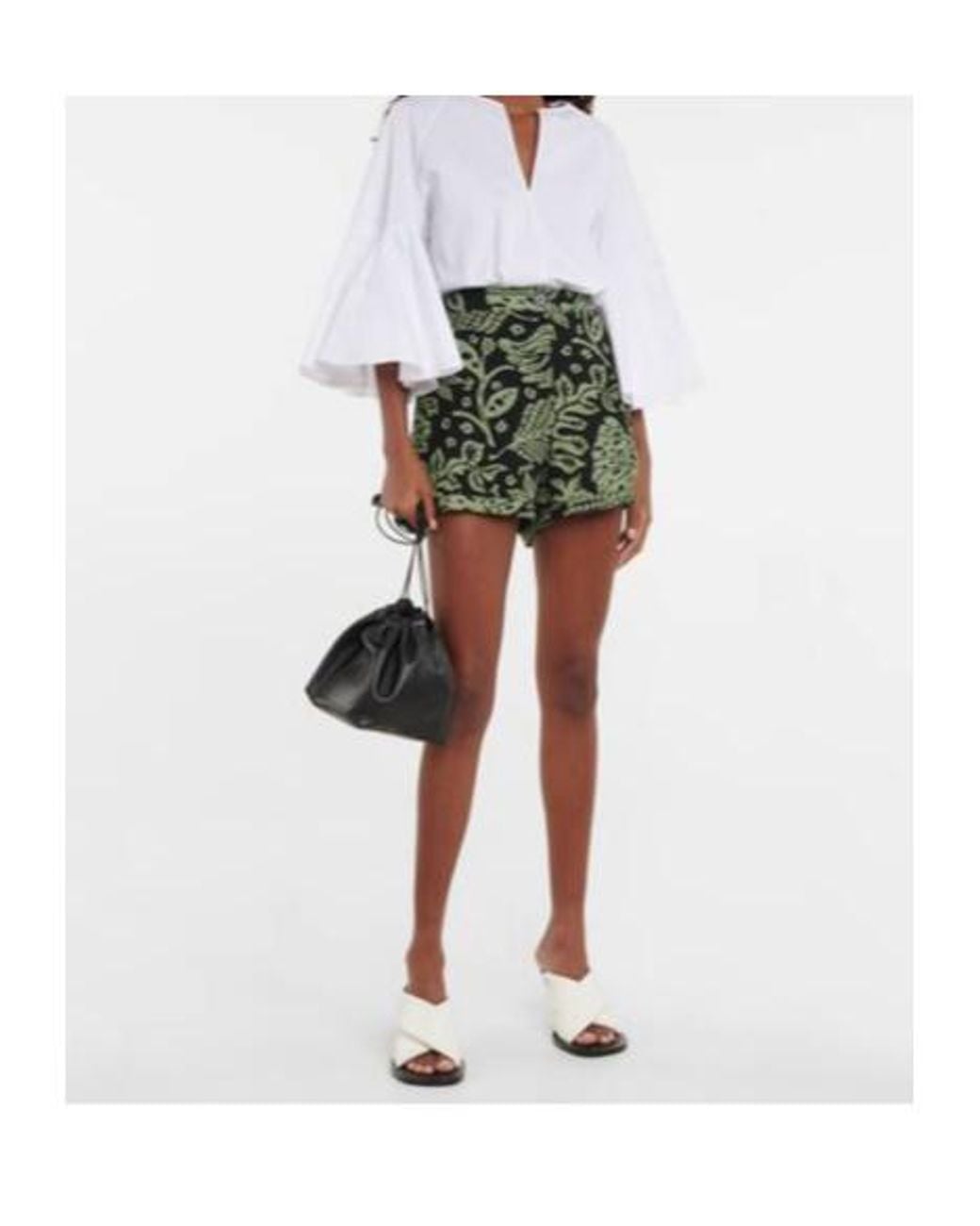 Jil Sander Green Printed Shorts
