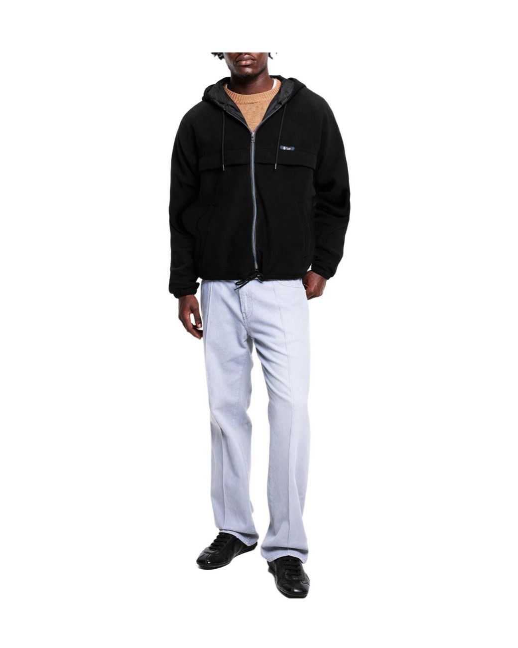 Prada Black Fleece Hooded Jacket for men