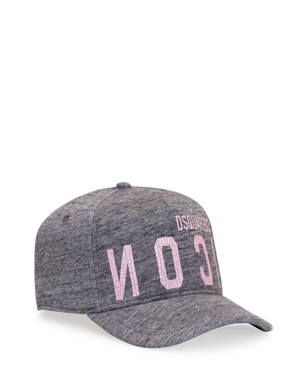 DSquared² Gray Logo-Print Cotton Cap for men