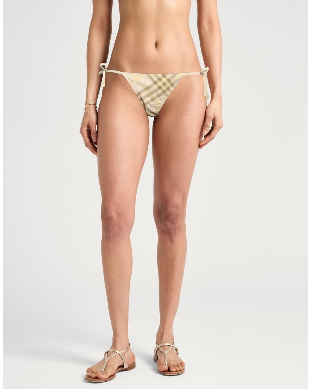 Burberry White Printed Bikini Bottom