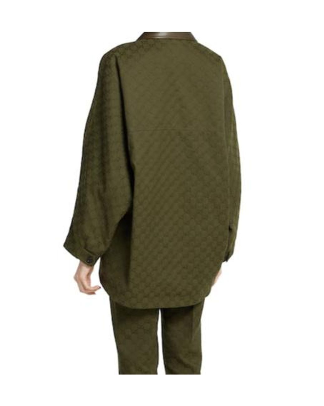 Gucci Green Monogrammed Zip-Up Coat