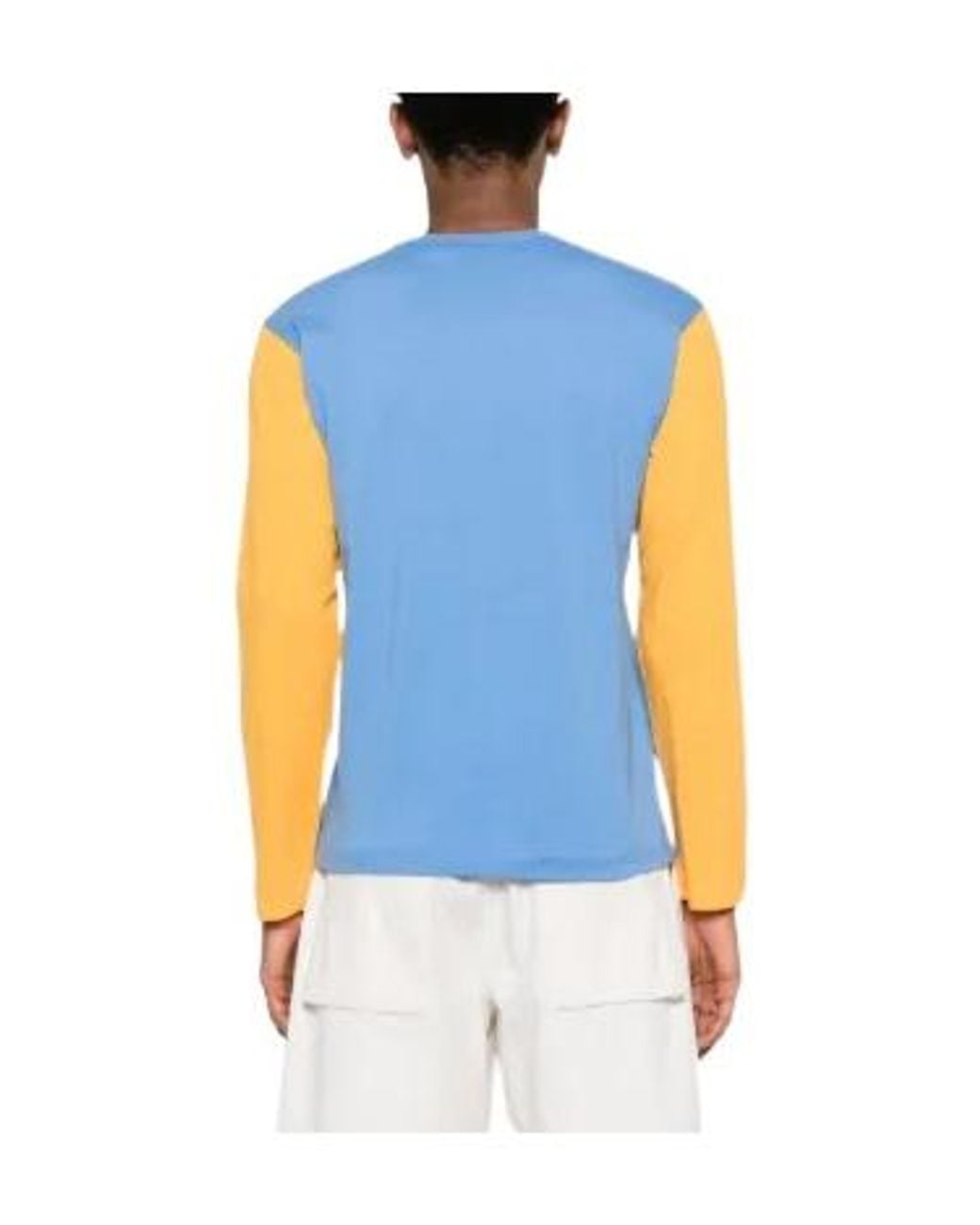 COMME DES GARÇONS PLAY Blue Heart-Patch Two-Tone T-Shirt