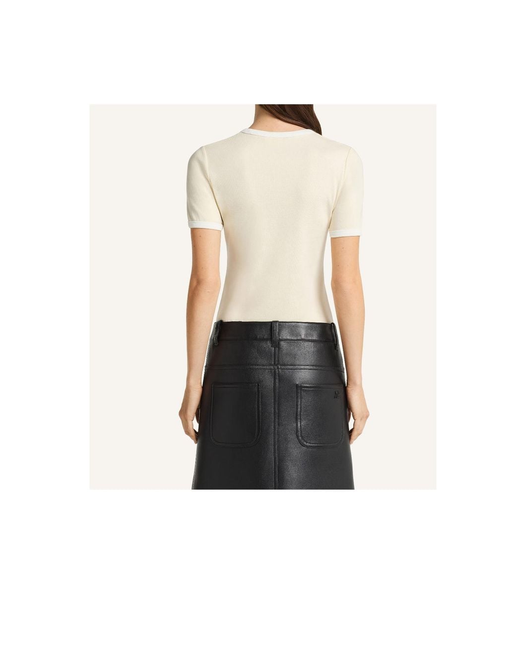 Courreges White Crew-Neck Short-Sleeve T-Shirt