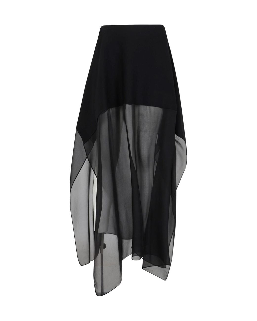 Sportmax Black Asymmetric Midi Skirt