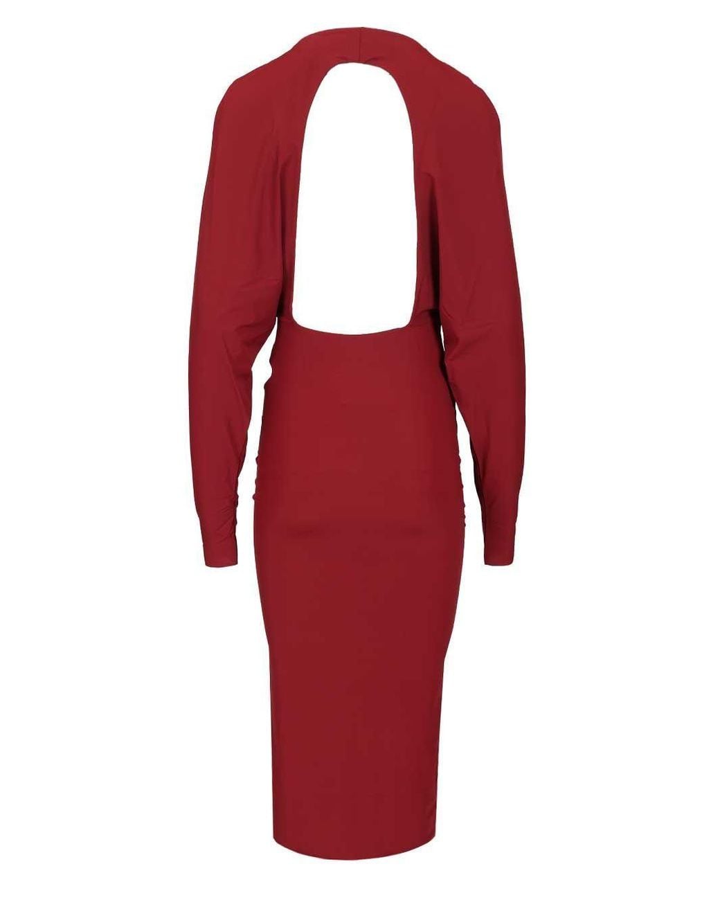 Amazuìn Red Karubu Batwing Midi Dress