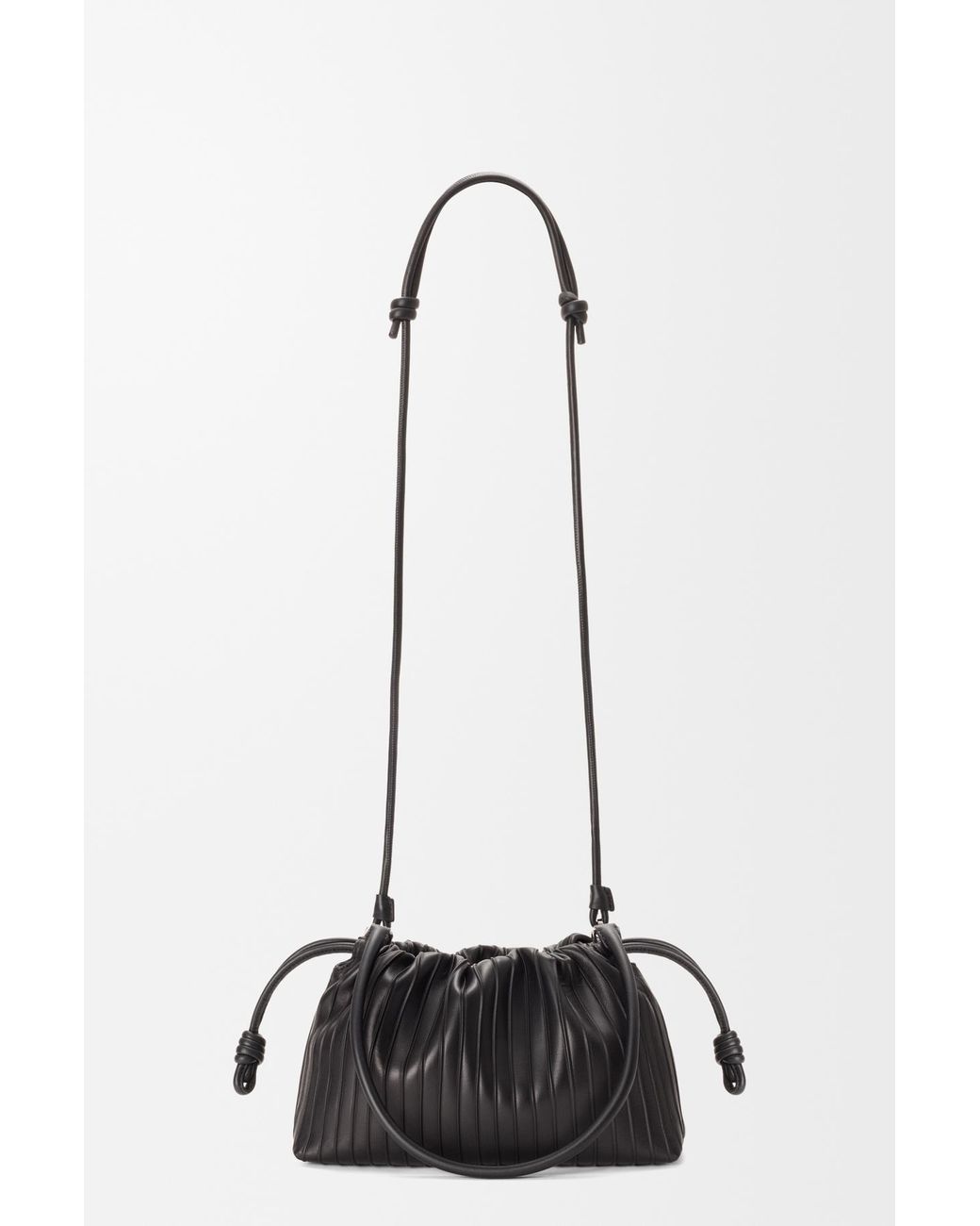 Loewe Black Medium Flamenco Pleats Purse