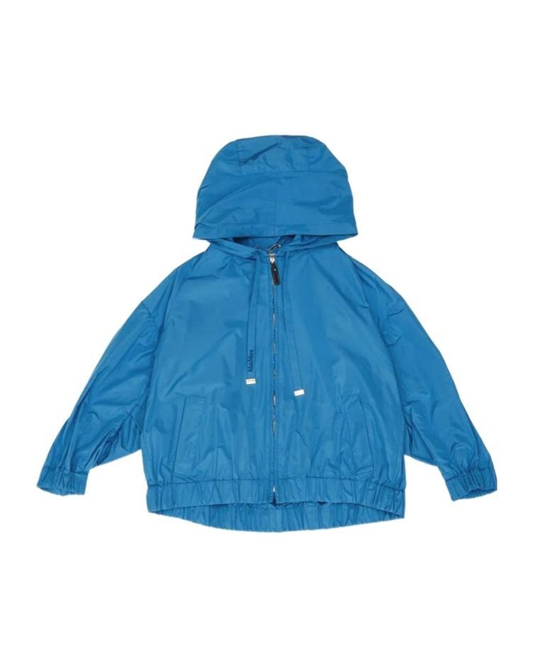 Max Mara Blue 'S Cammeo Taffeta Hooded Jacket