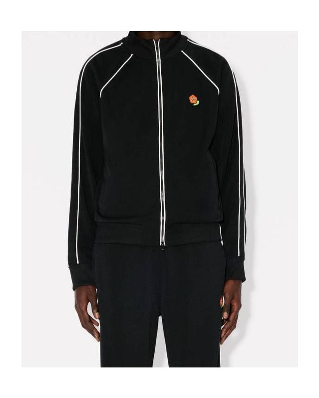 KENZO Black Pop Embroidered Track Jacket for men