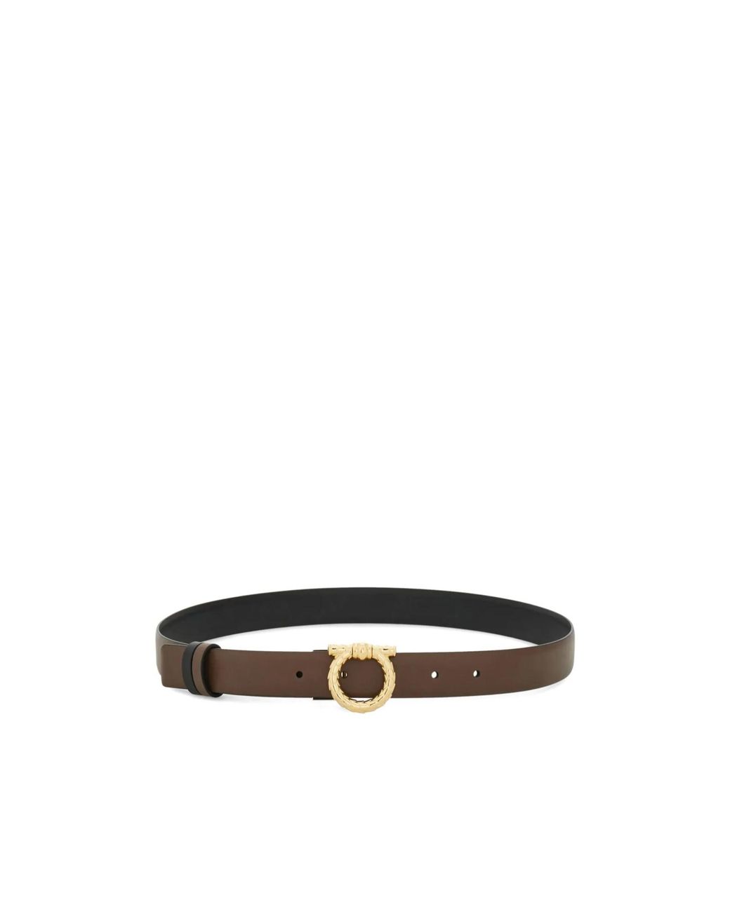 Ferragamo White Gancini Reversible Belt