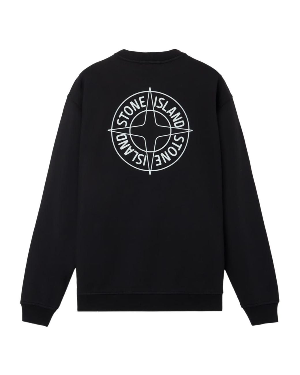 Stone Island Black Logo Print Sweatshirt for men