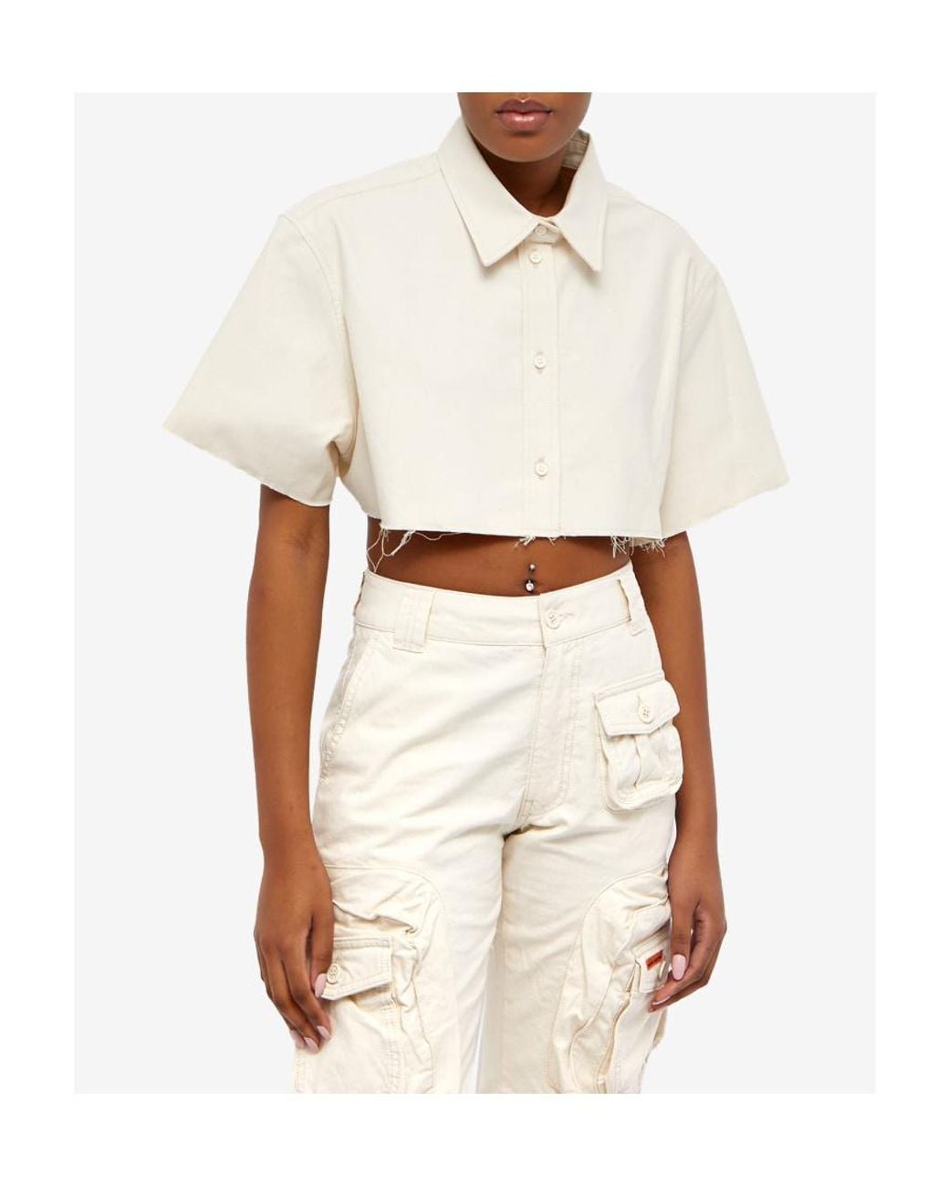 Heron Preston White Short Style Shirt