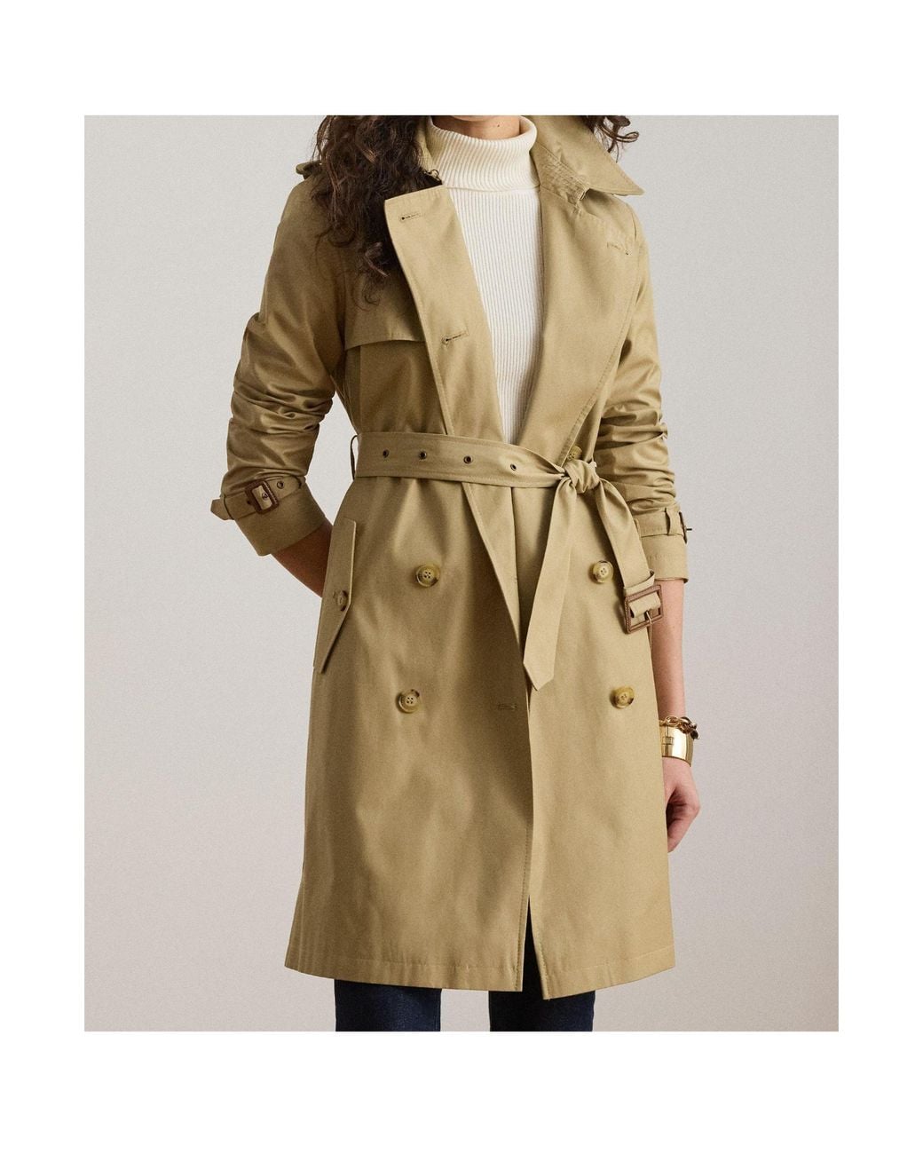 Ralph Lauren Natural Double-Breasted Trench Coat