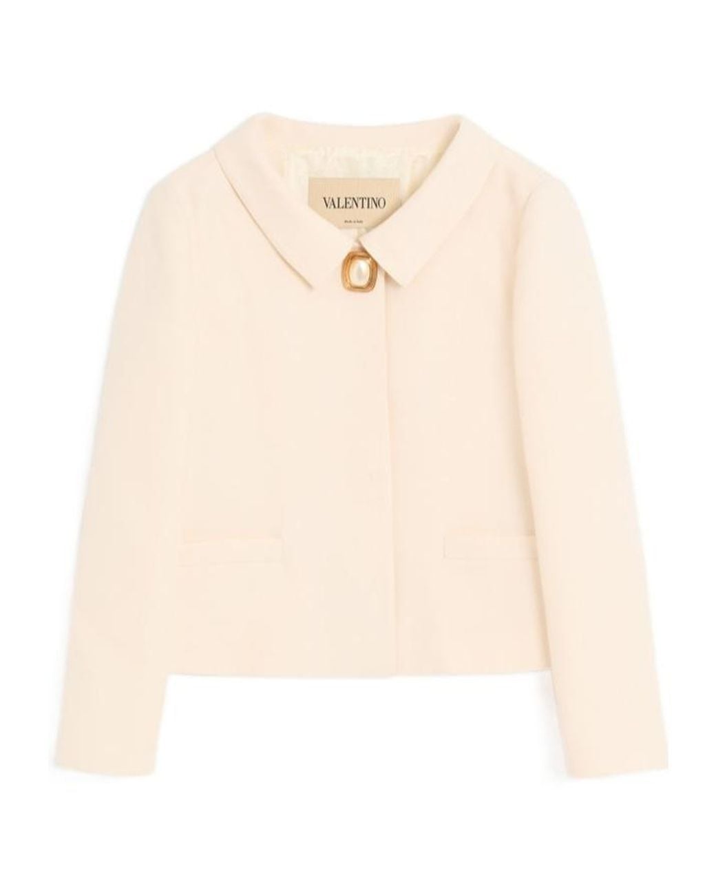 Red Jacket Normal Valentino Wool Long-Sleeve Casual Jacket in White | Lyst