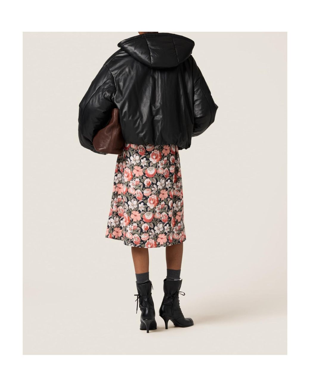 Miu Miu Black Padded Nappa Leather Jacket