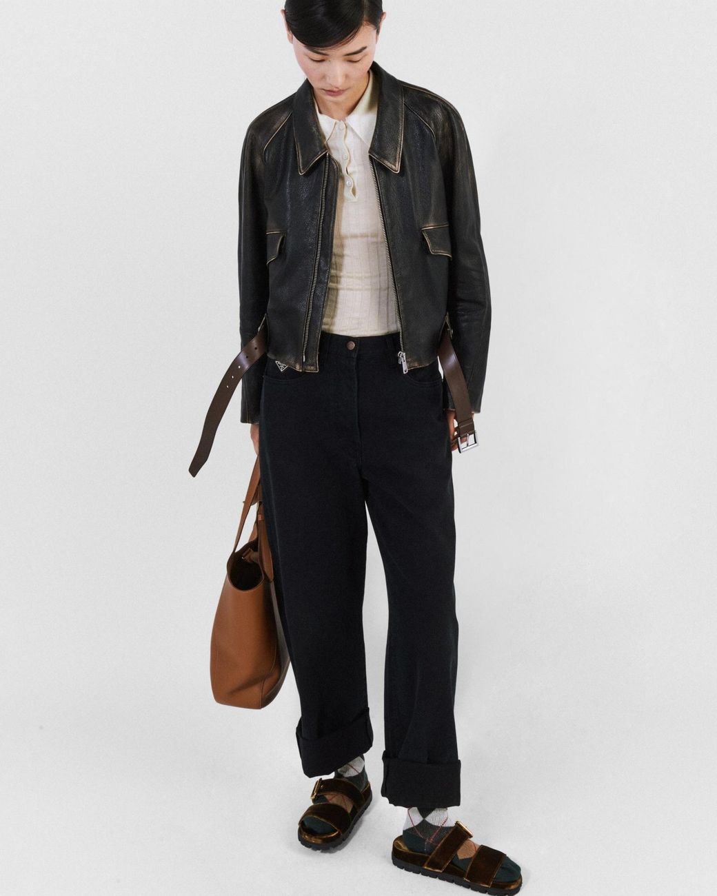 Prada Blue Triangle-Logo Straight Leg Denim Jeans