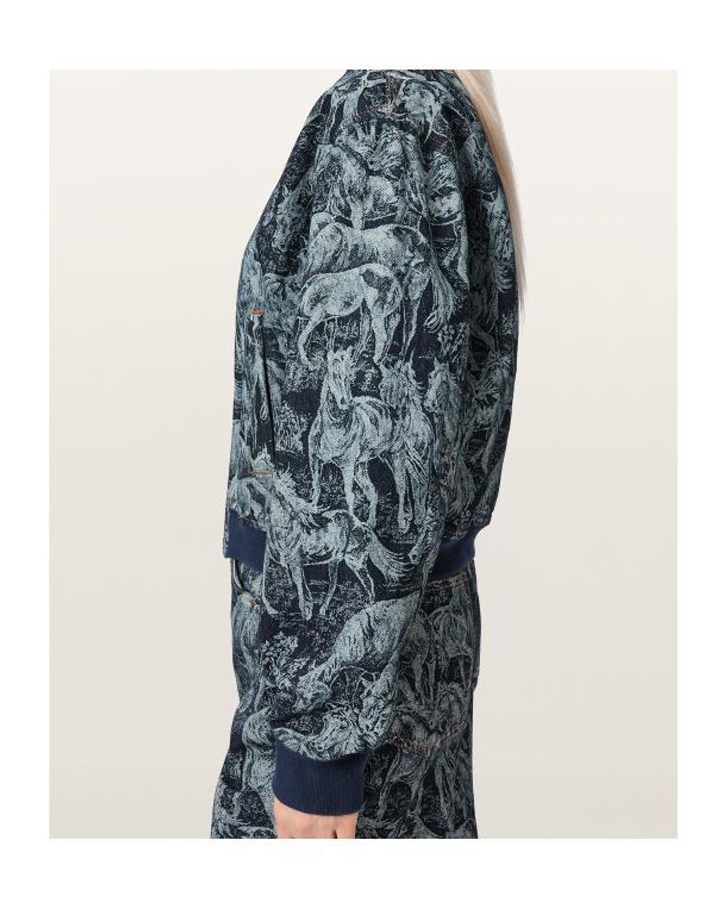 AllSaints Blue Kaytra Printed Denim Bomber