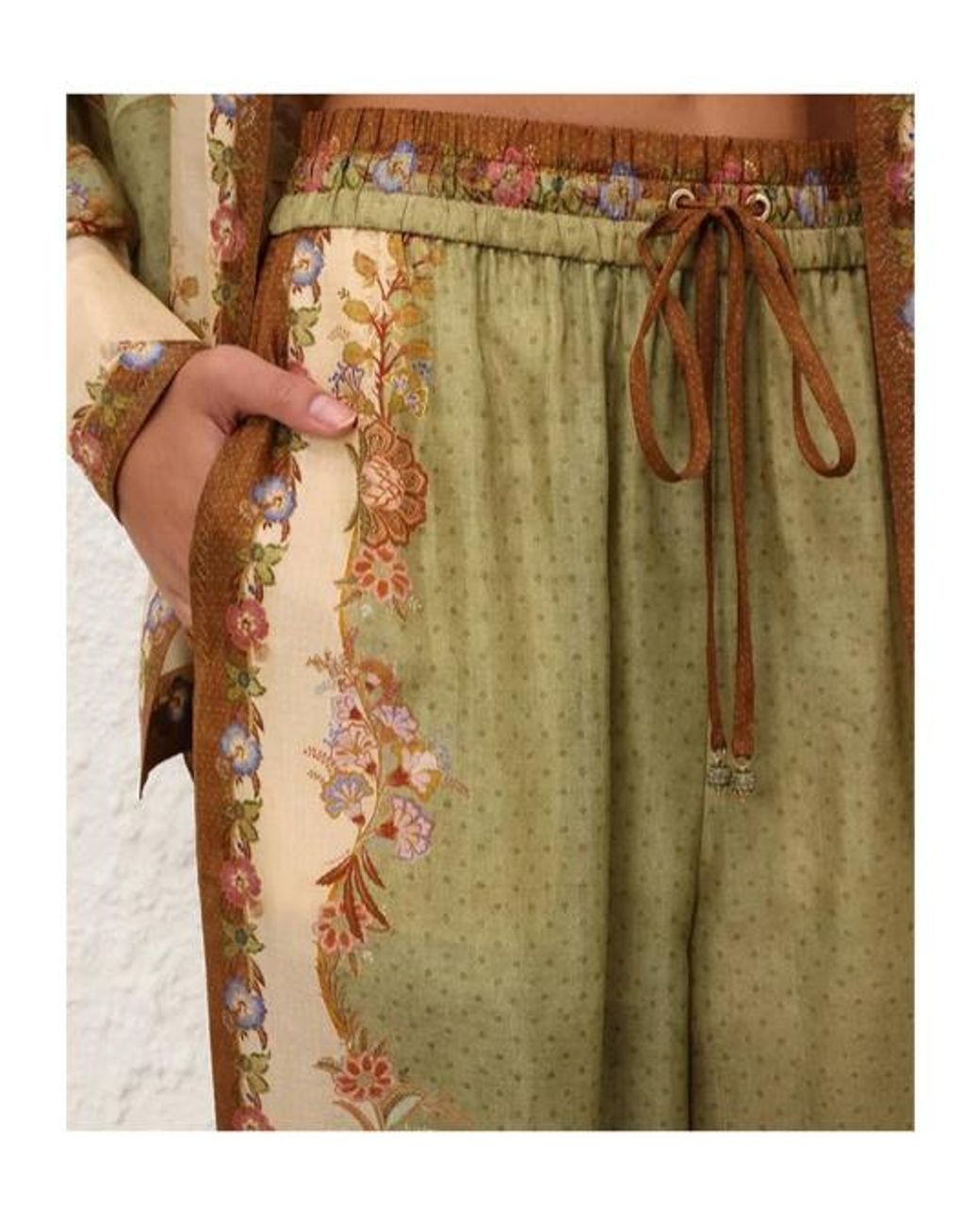 Zimmermann Natural Indra Wide-Legged Trousers