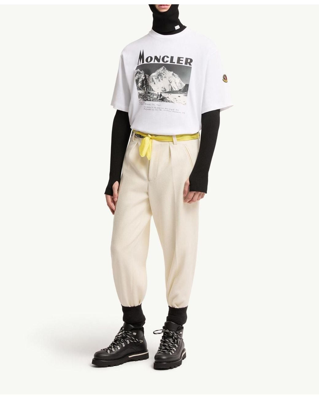 Moncler White K2 Print Short Sleeve Cotton Jersey T-Shirt for men