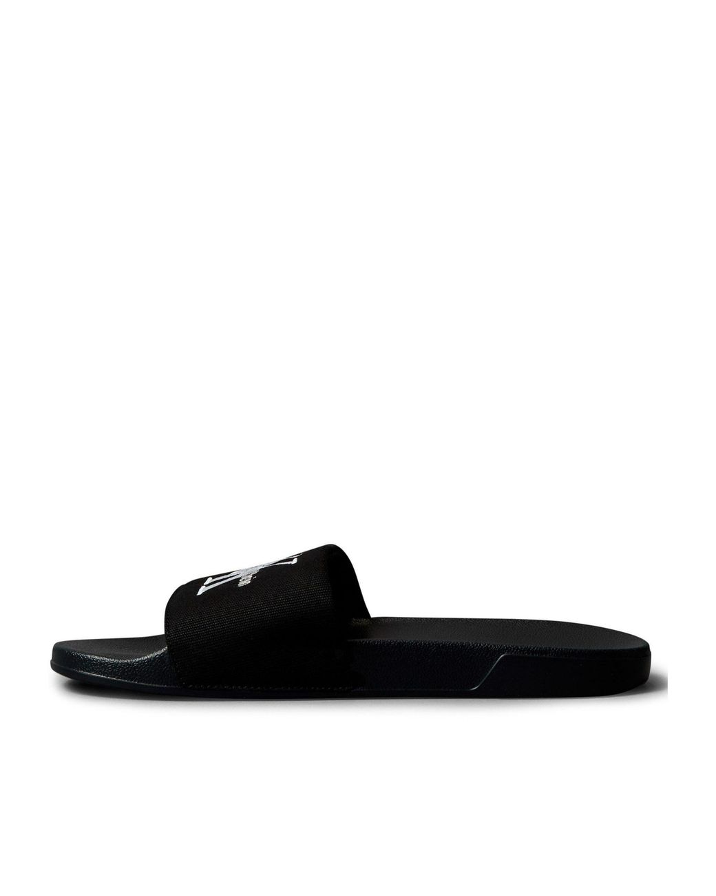 Calvin Klein Black Solid Color Pool Sliders for men