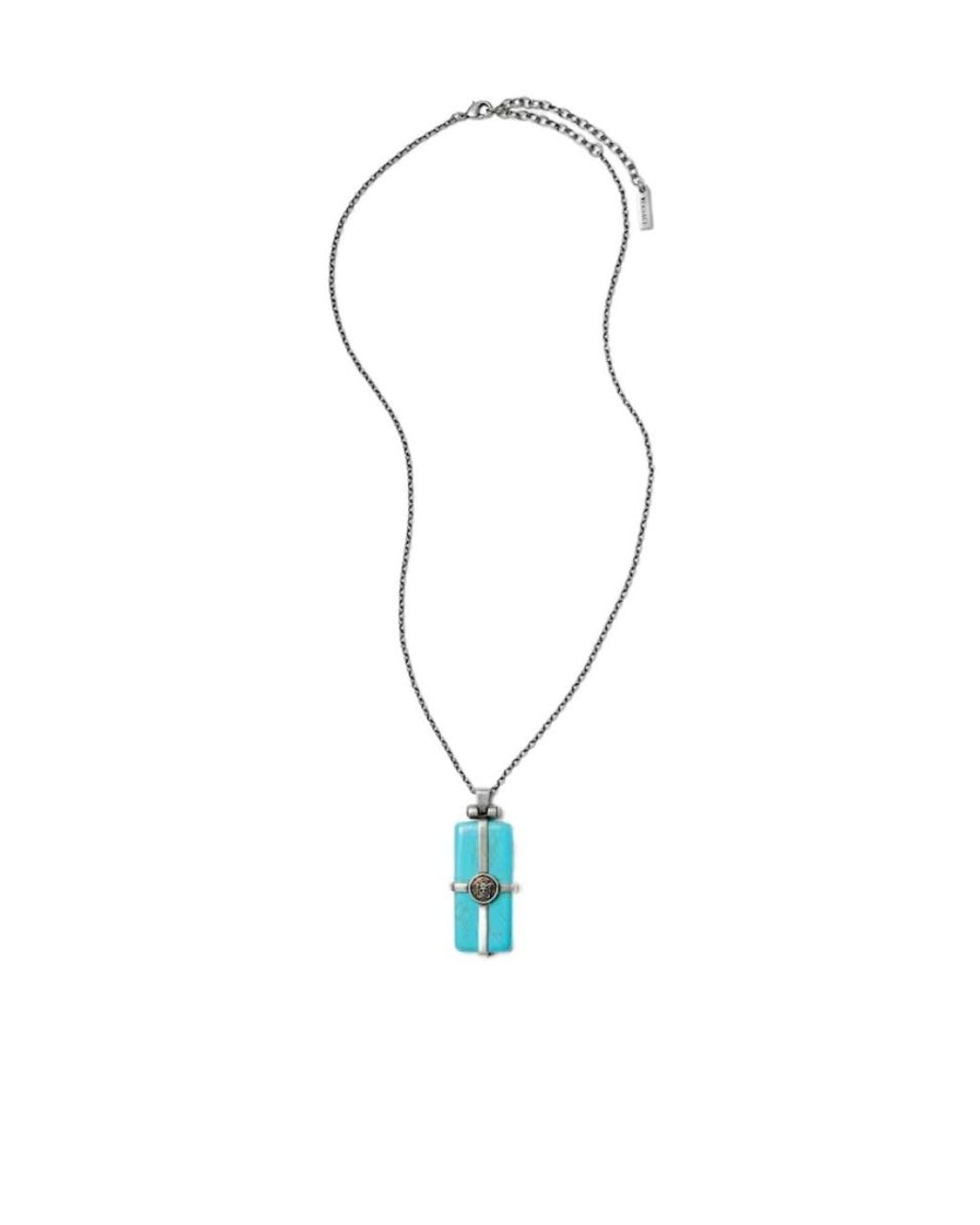 Versace Blue Pendant Stone Necklace