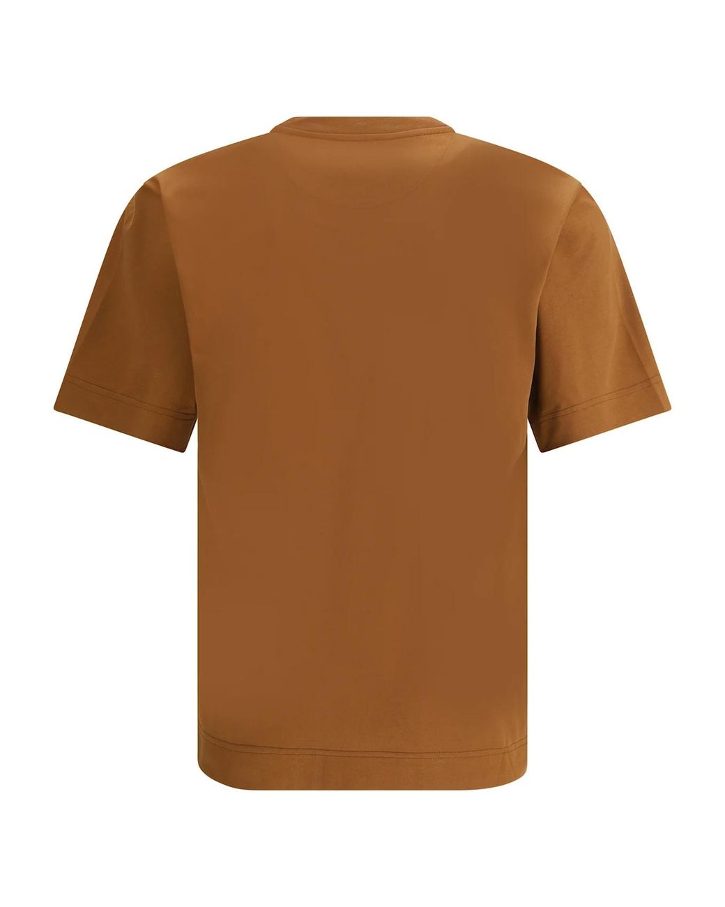 Fendi Brown Logo Printed Crewneck T-Shirt for men