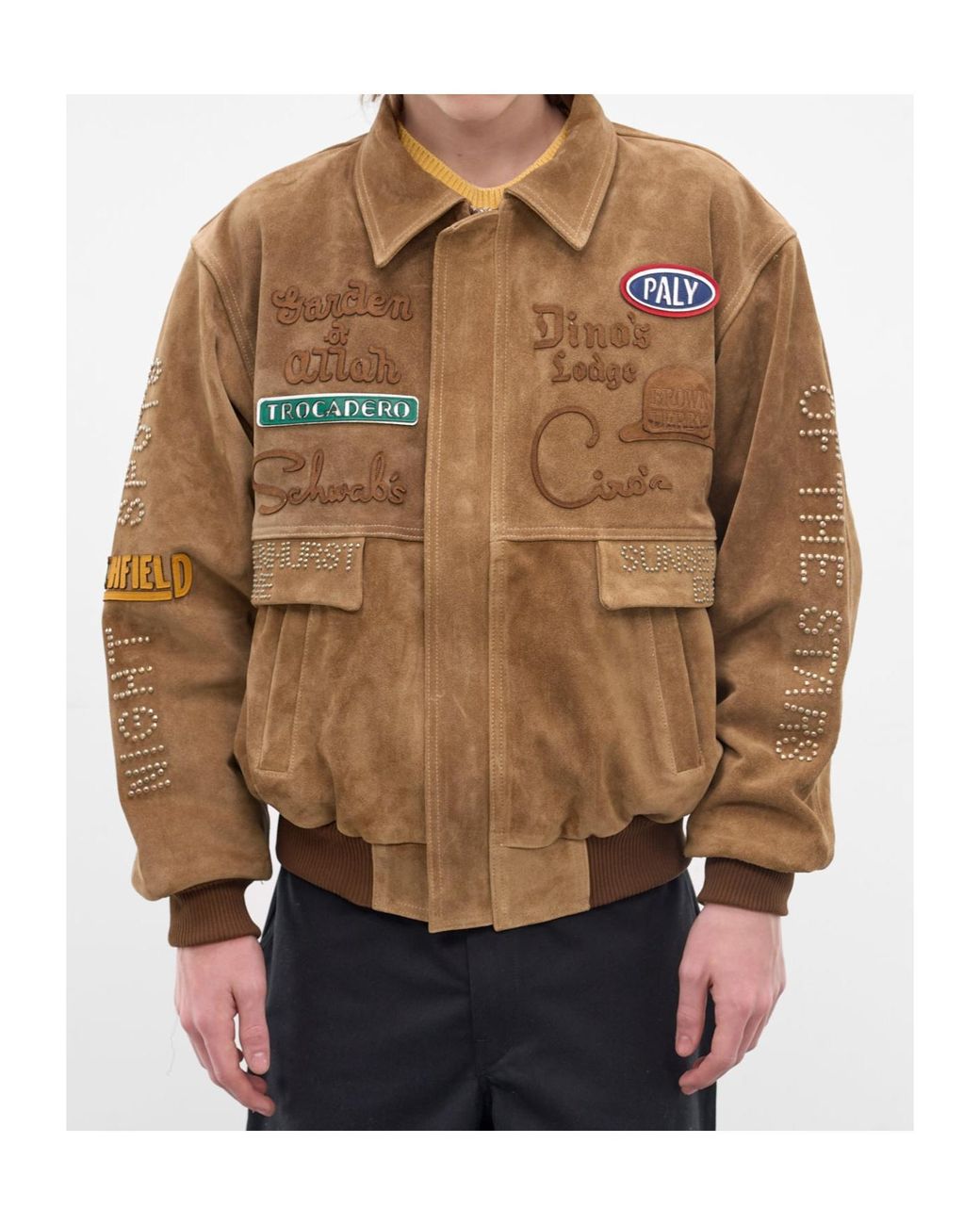 Paly Hollywood Brown Lapel Suede Jacket for men