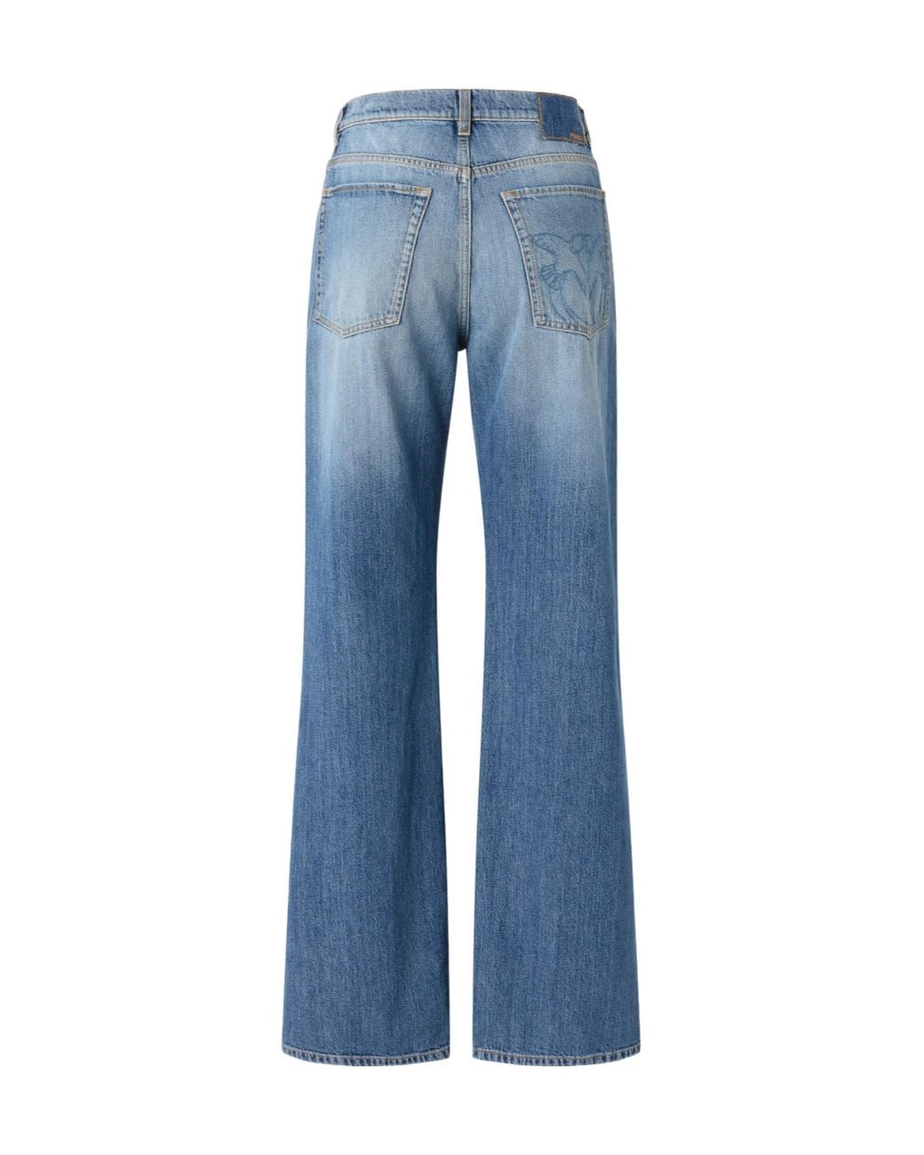 Pinko Blue Wide-Leg Fading Jeans