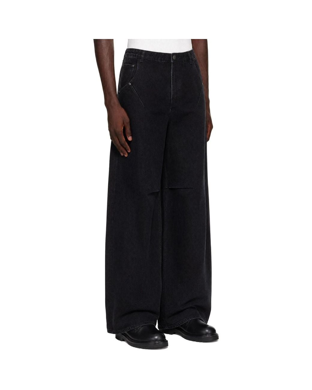 Entire studios Black High-Rise Wide-Leg Jeans for men