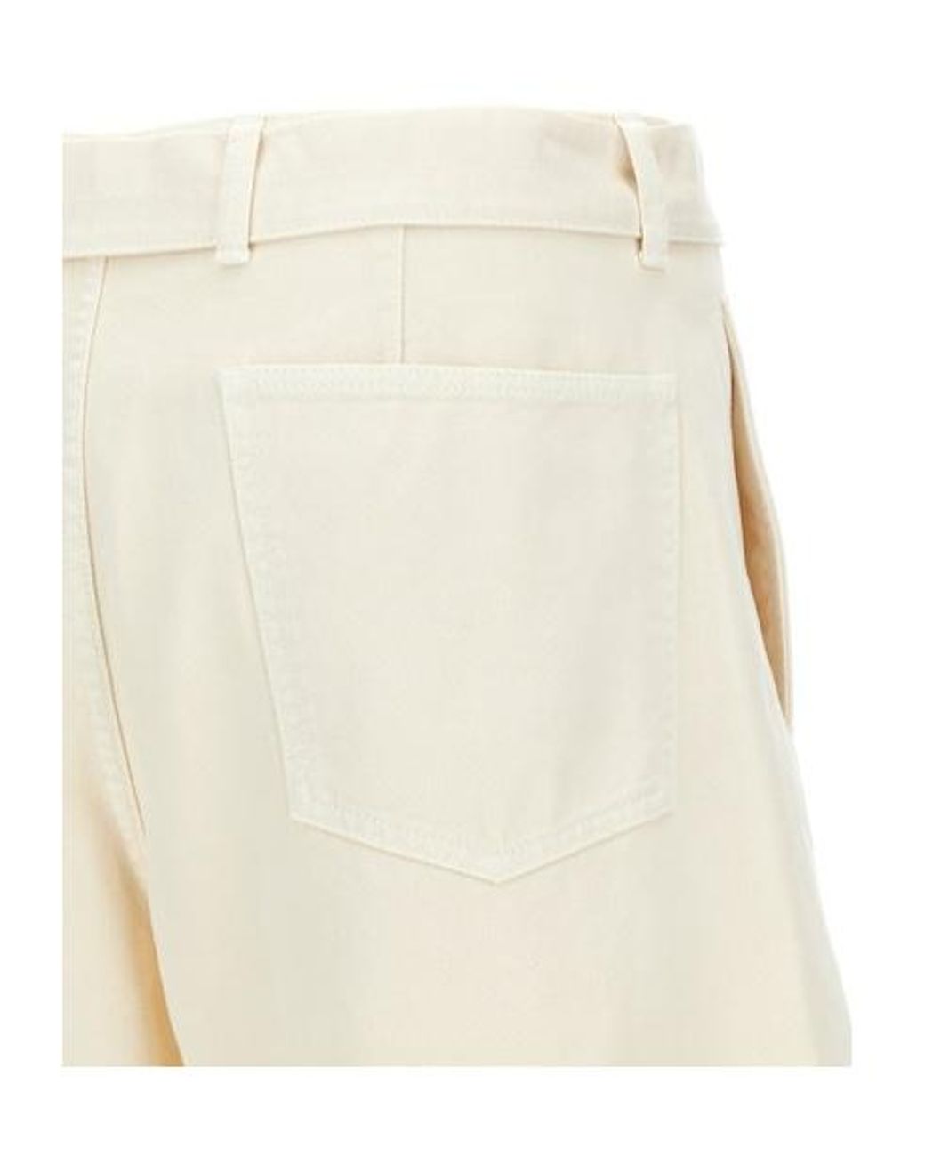 Lemaire White Twisted Belted Straight-Leg Trousers