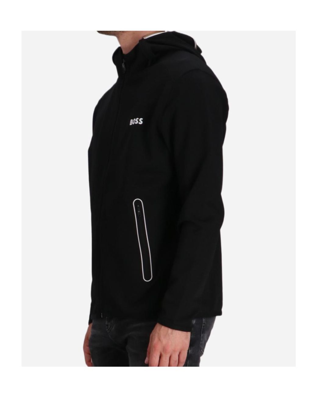 Boss Black Boss Logo-Printed Zipped Hoodie for men