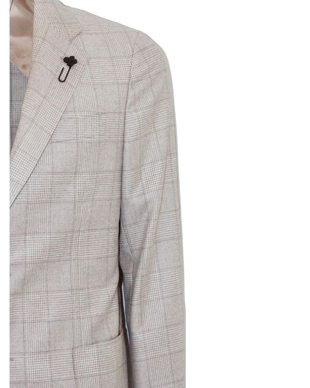 Lardini Gray Prince Of Wales Single-Breasted Blazer for men