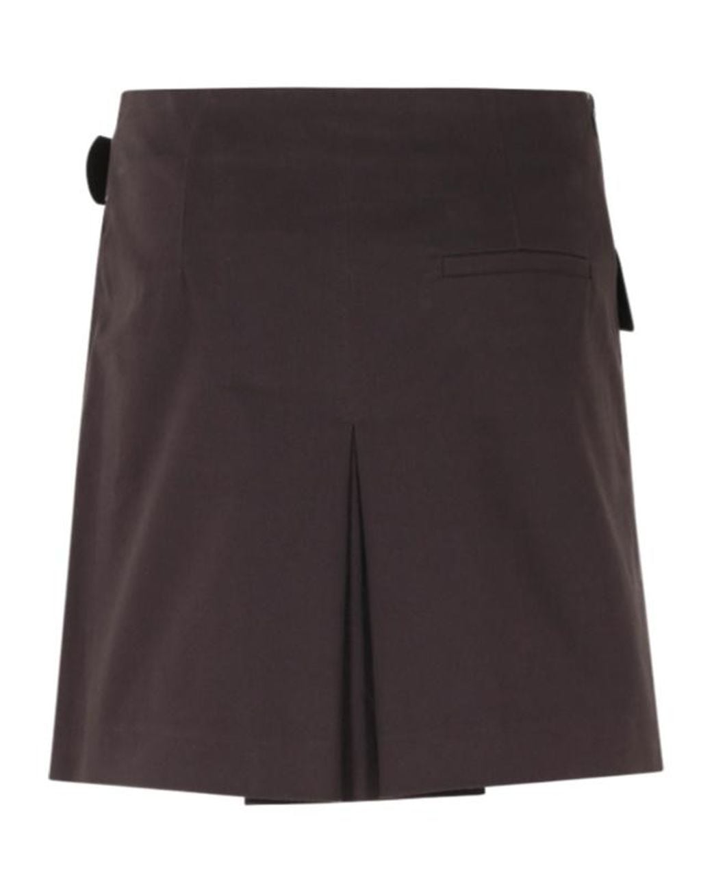 Semicouture Black Doris Belted Pleated Mini Skirt