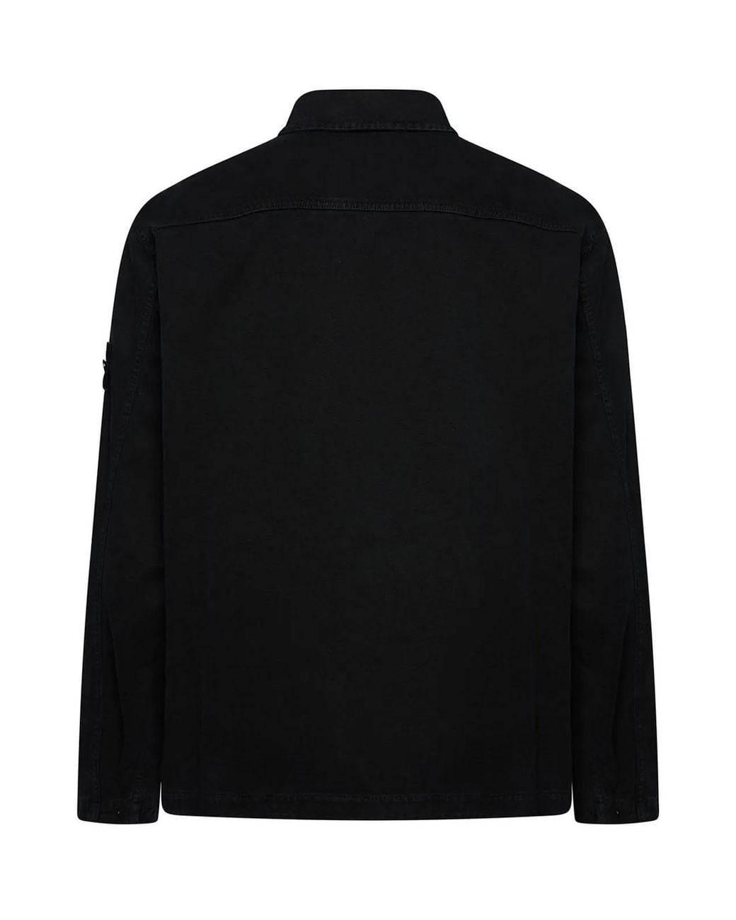 Stone Island Black Button-Up Badge Jacket for men