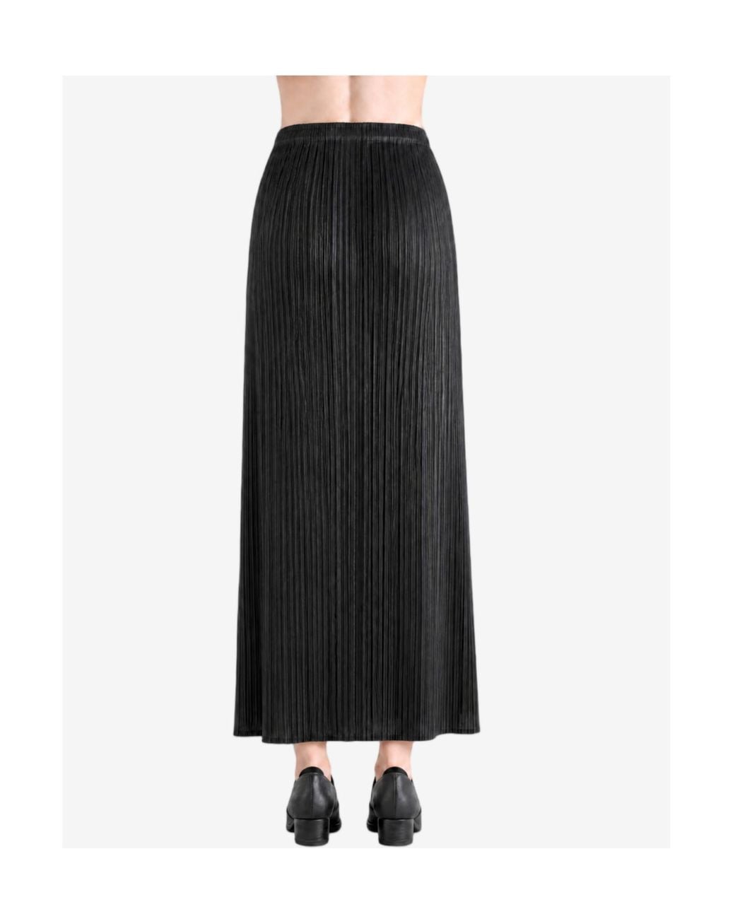 Pleats Please Issey Miyake Black Pleated Maxi Skirt