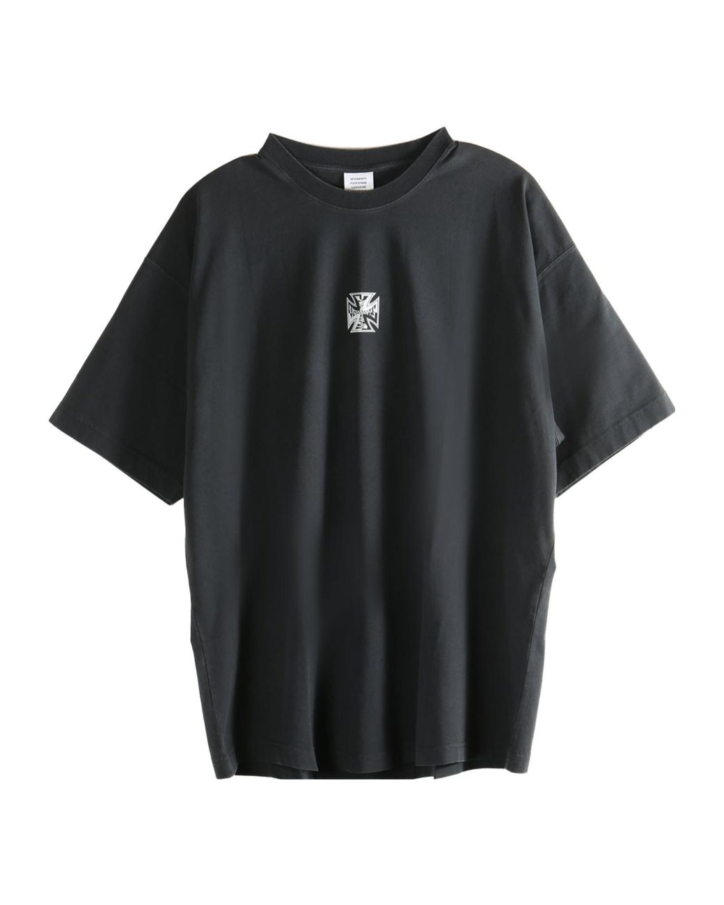 Vetements Black Crew Neck Short-Sleeved T-Shirt for men