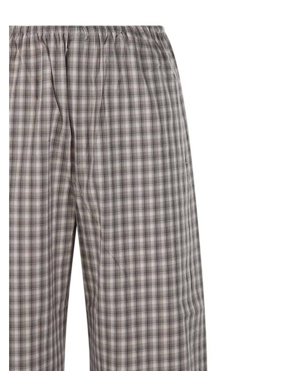 Nanushka Gray Yayoi Gingham Wide-Leg Pants
