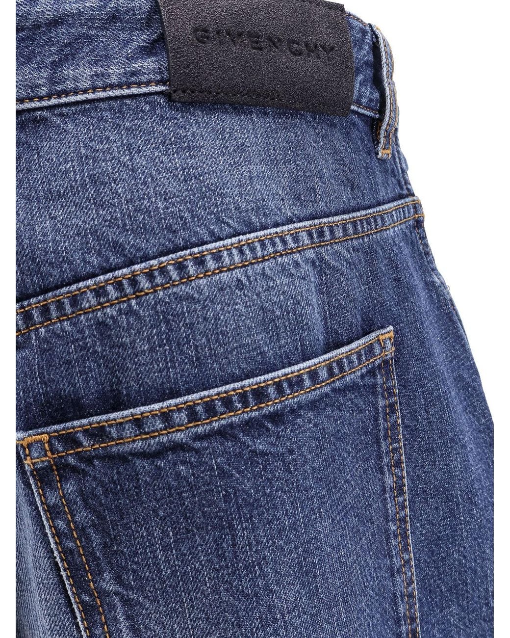 Givenchy Blue Logo Patch Relaxed-Fit Jeans for men