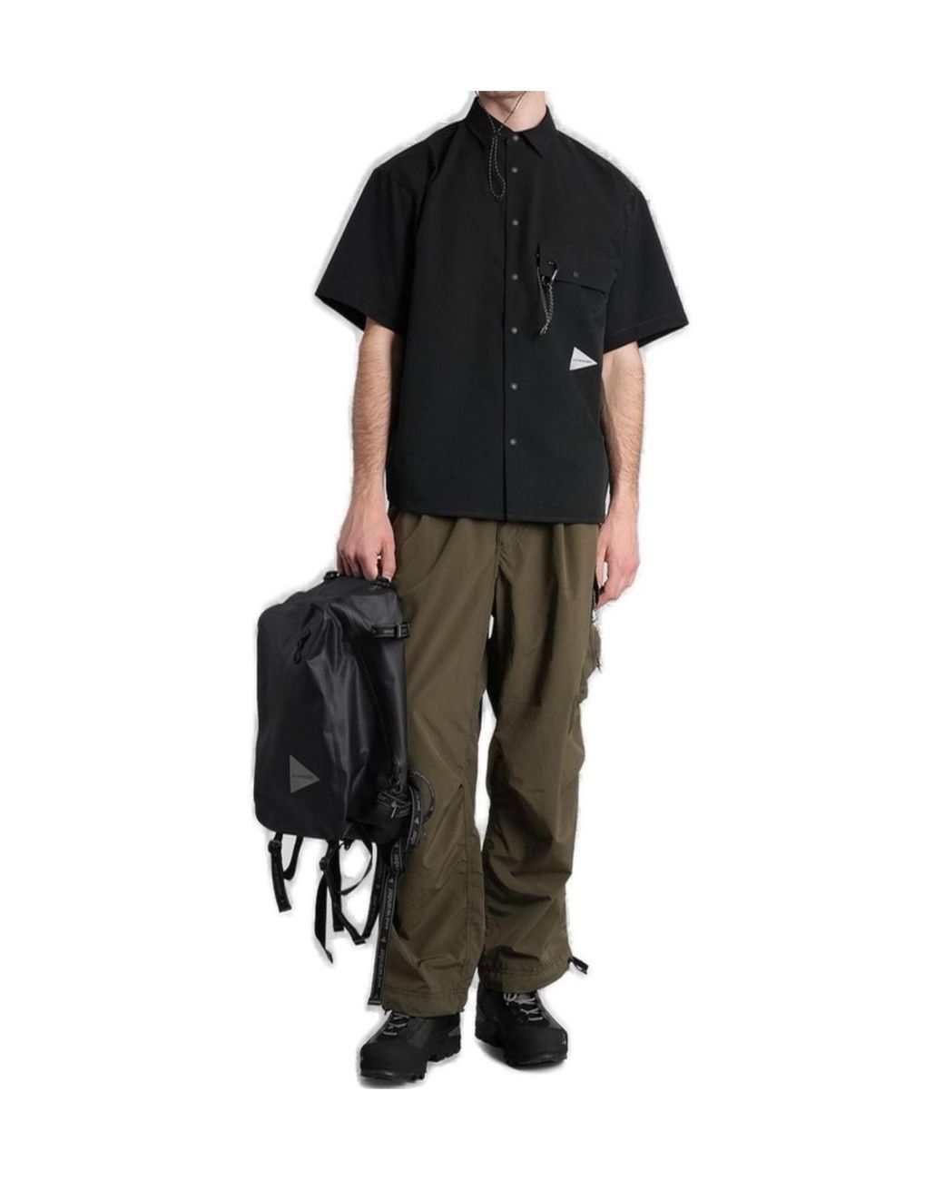 And Wander Blue Collared Short-Sleeved Shirt for men