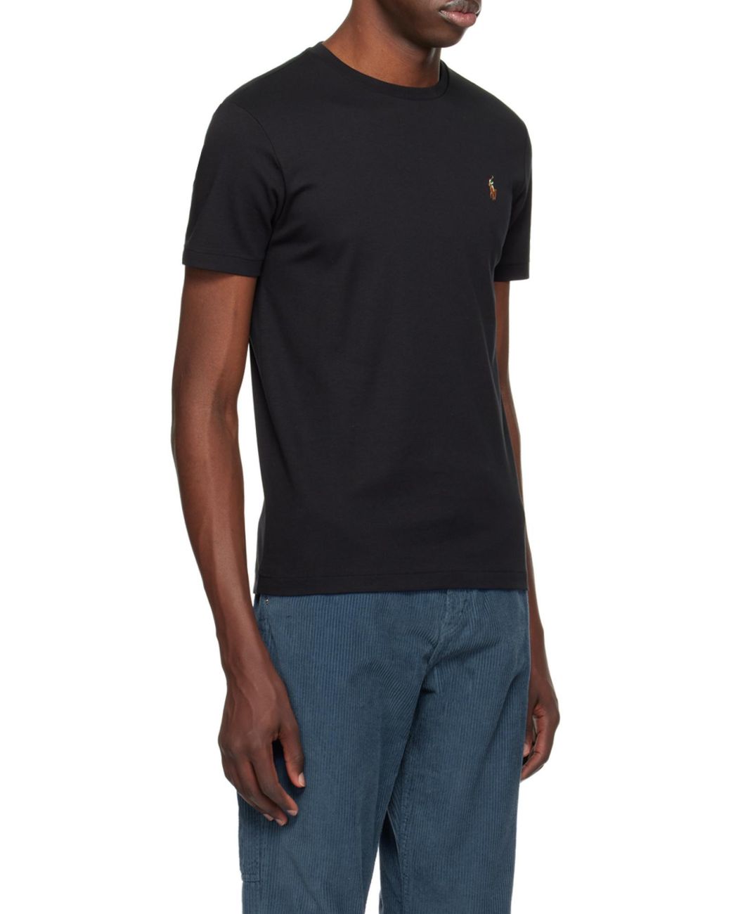 Polo Ralph Lauren Black Logo Embroidered Crewneck T-Shirt for men